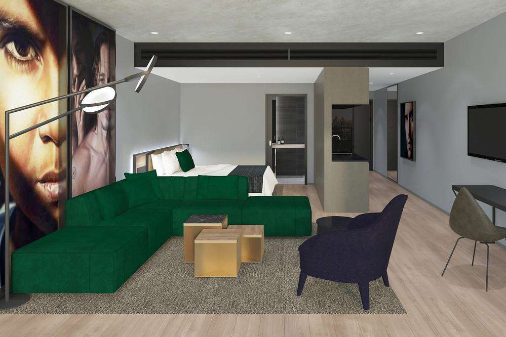 Hotel Crystalbrook Vincent Brisbane Pokój zdjęcie 3D interior rendering